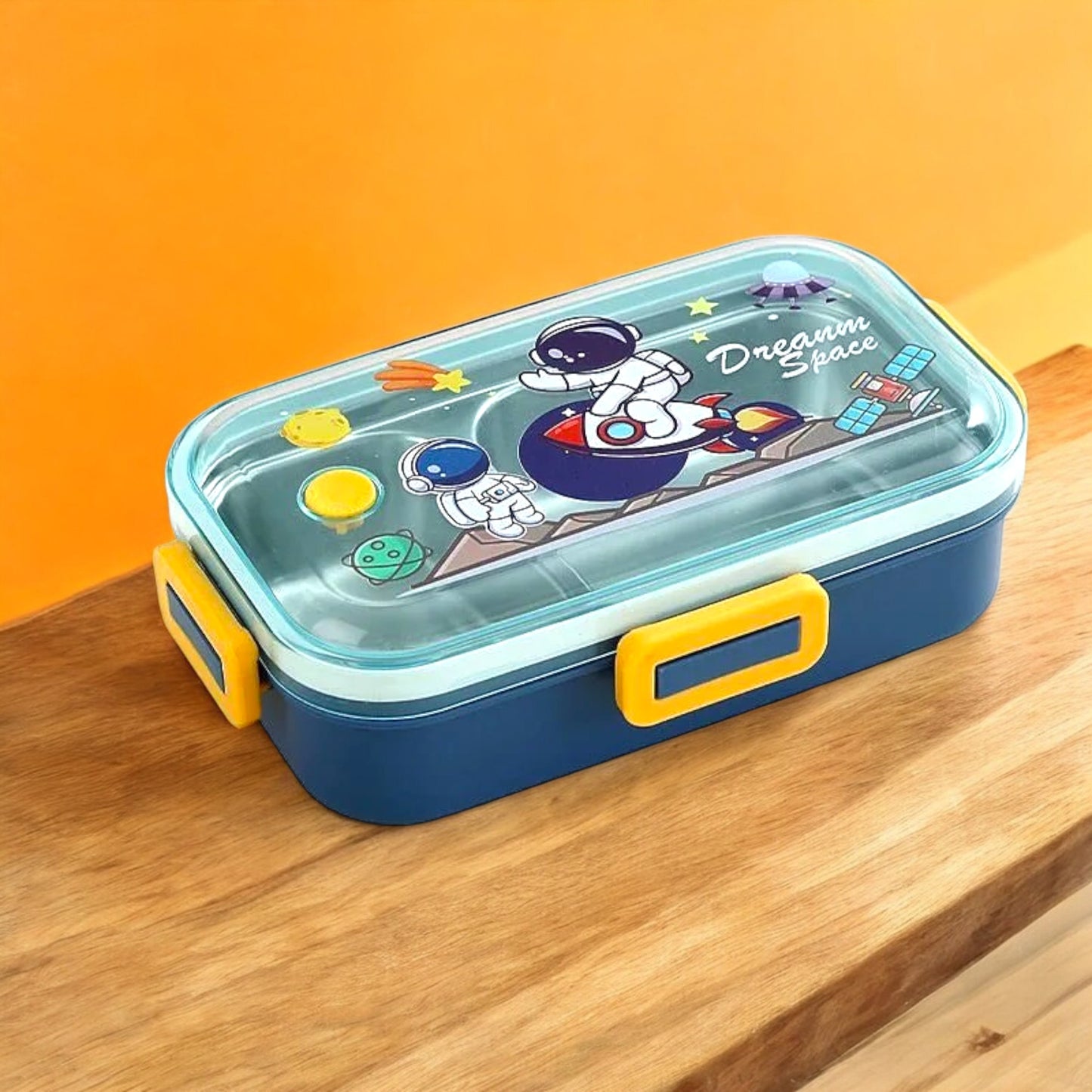 Bento Stainless Steel Lunch Box 2 Grids with Spoon Container