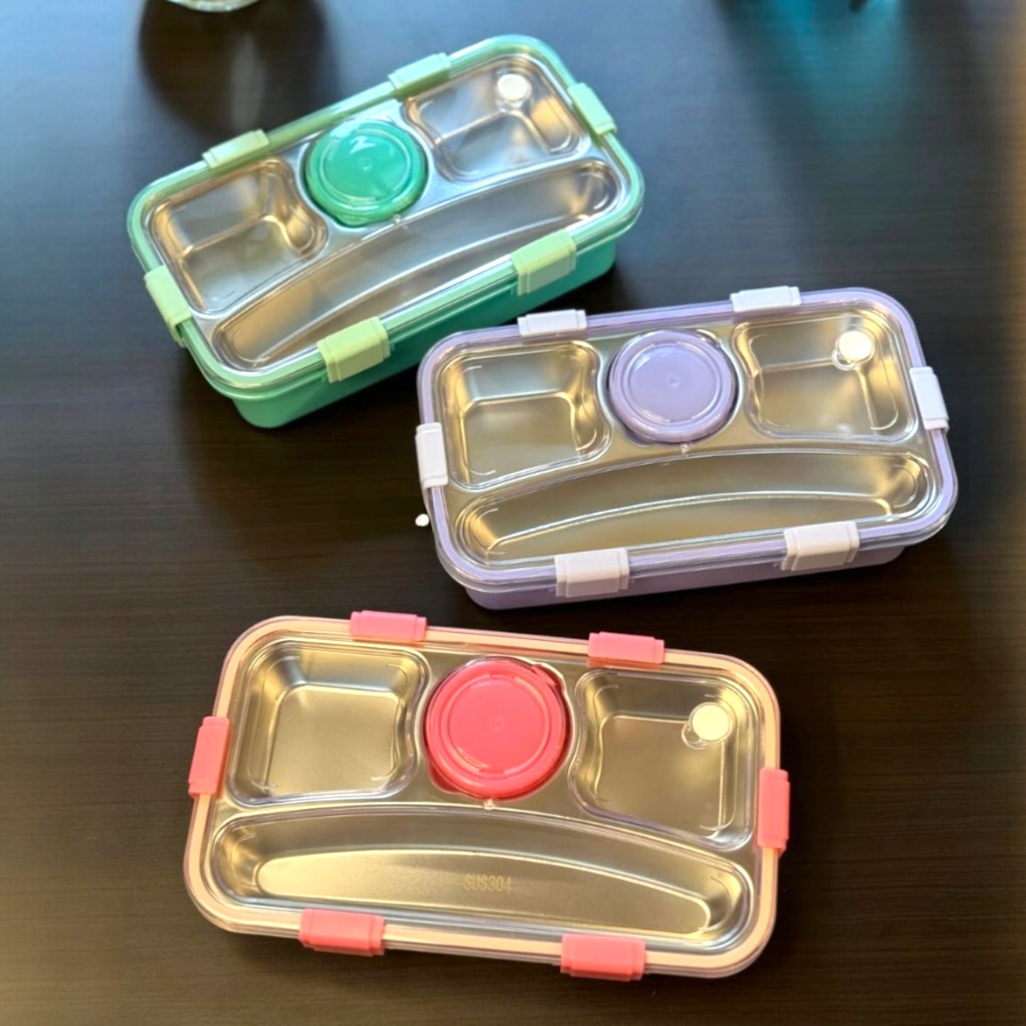 4 Compartment Stainless Steel Lunch Box | Air Pressure Release