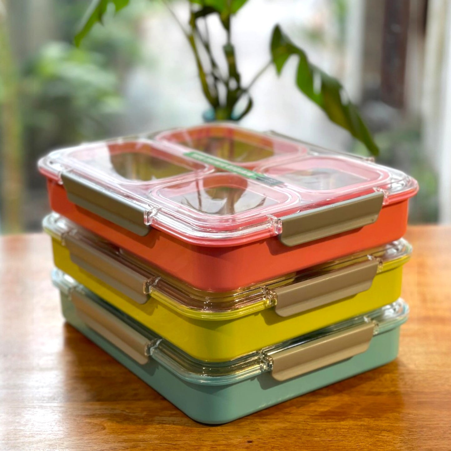 Leakproof Stainless Steel Bento Lunch Box 4 Grids