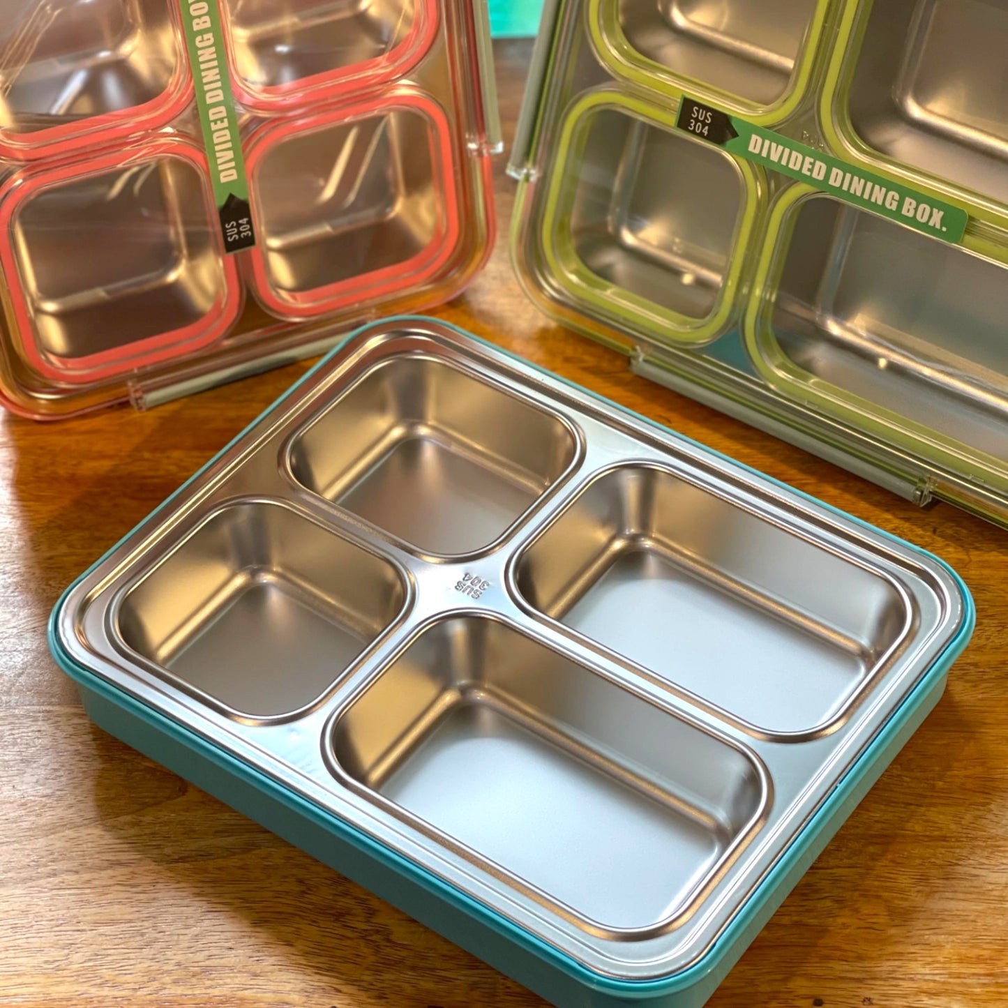 Leakproof Stainless Steel Bento Lunch Box 4 Grids