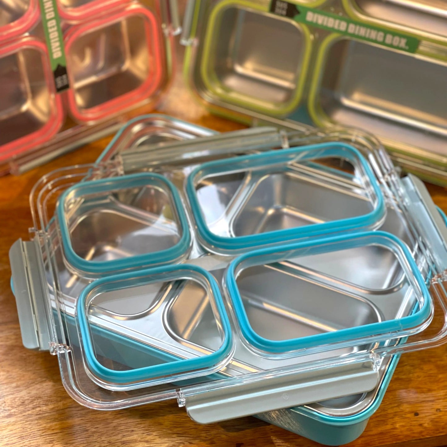Leakproof Stainless Steel Bento Lunch Box 4 Grids