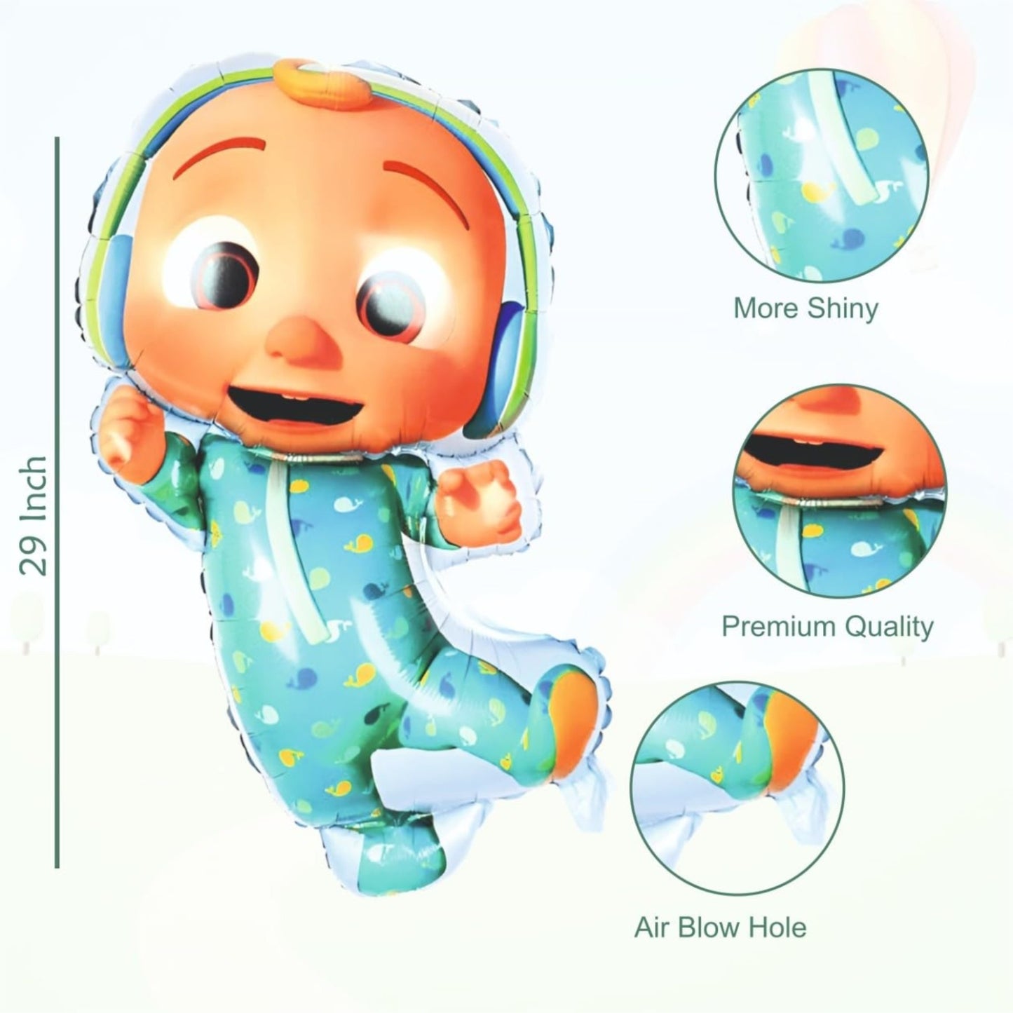 Cocomelon Foil Balloon Set 5 Pieces Kids Birthday Decoration
