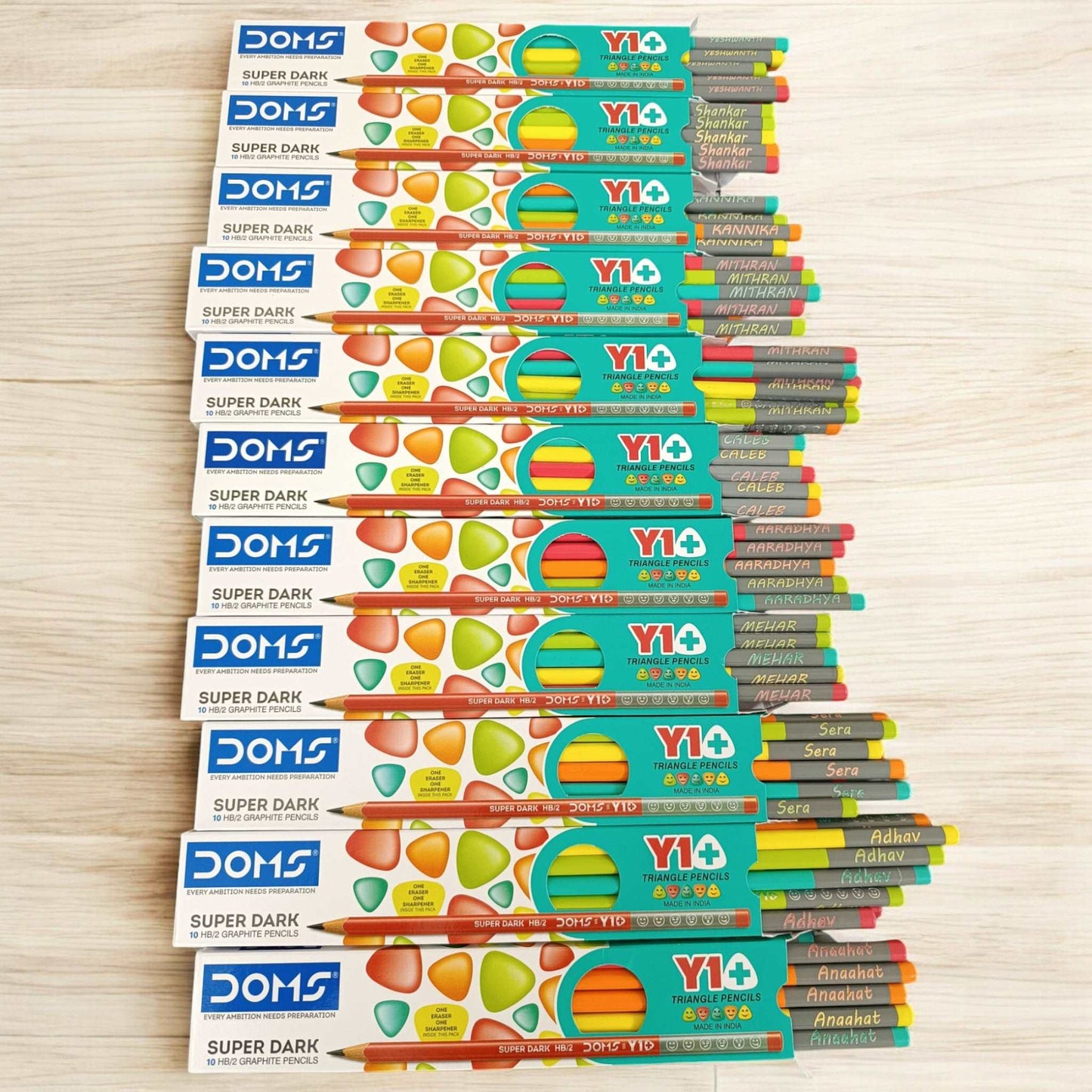 Doms customised named pencils
