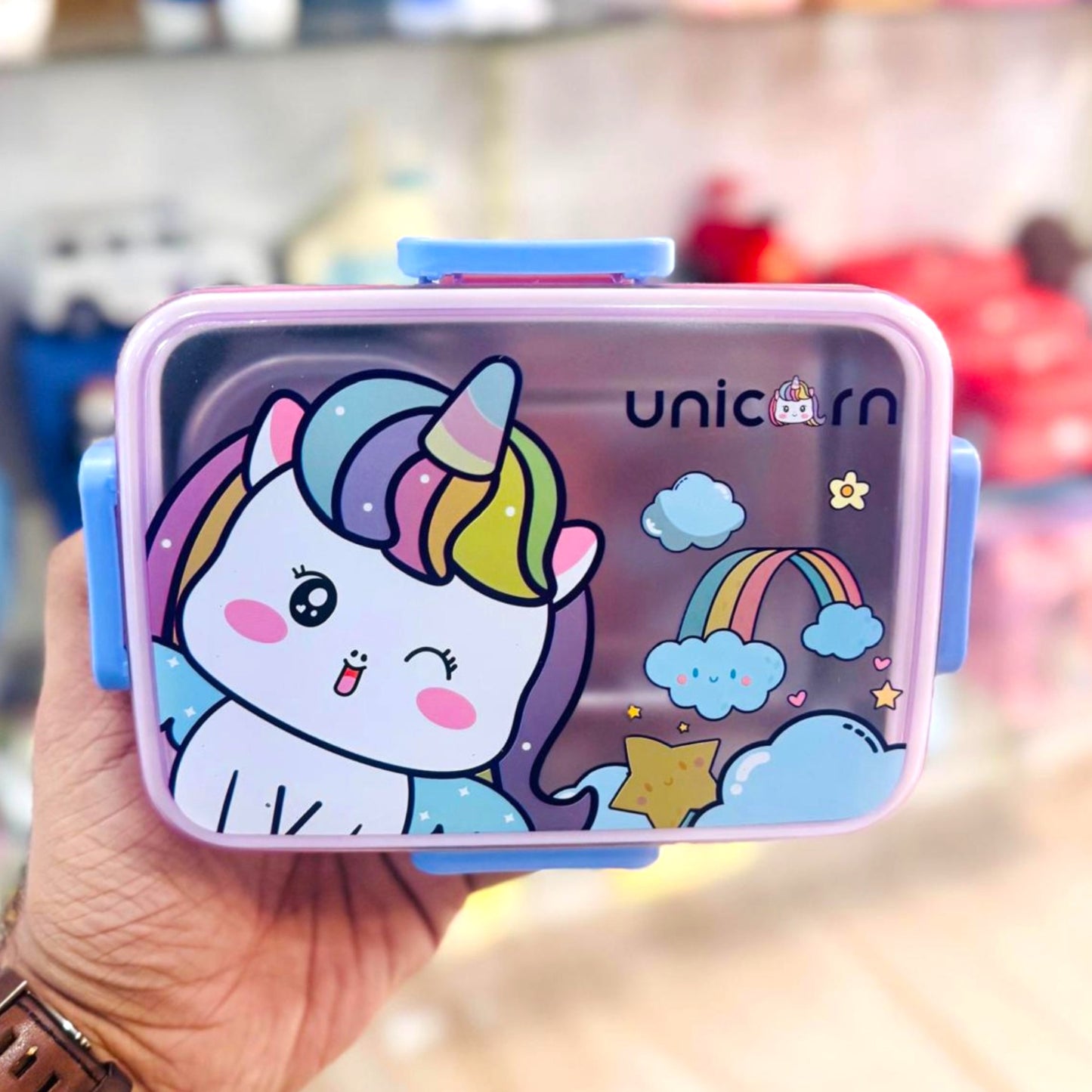 Kids 2 Compartments Stainless Steel Bento Lunch Box
