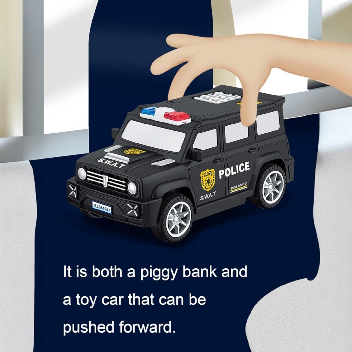 Police Car Electronic Money Box with Password Unlock