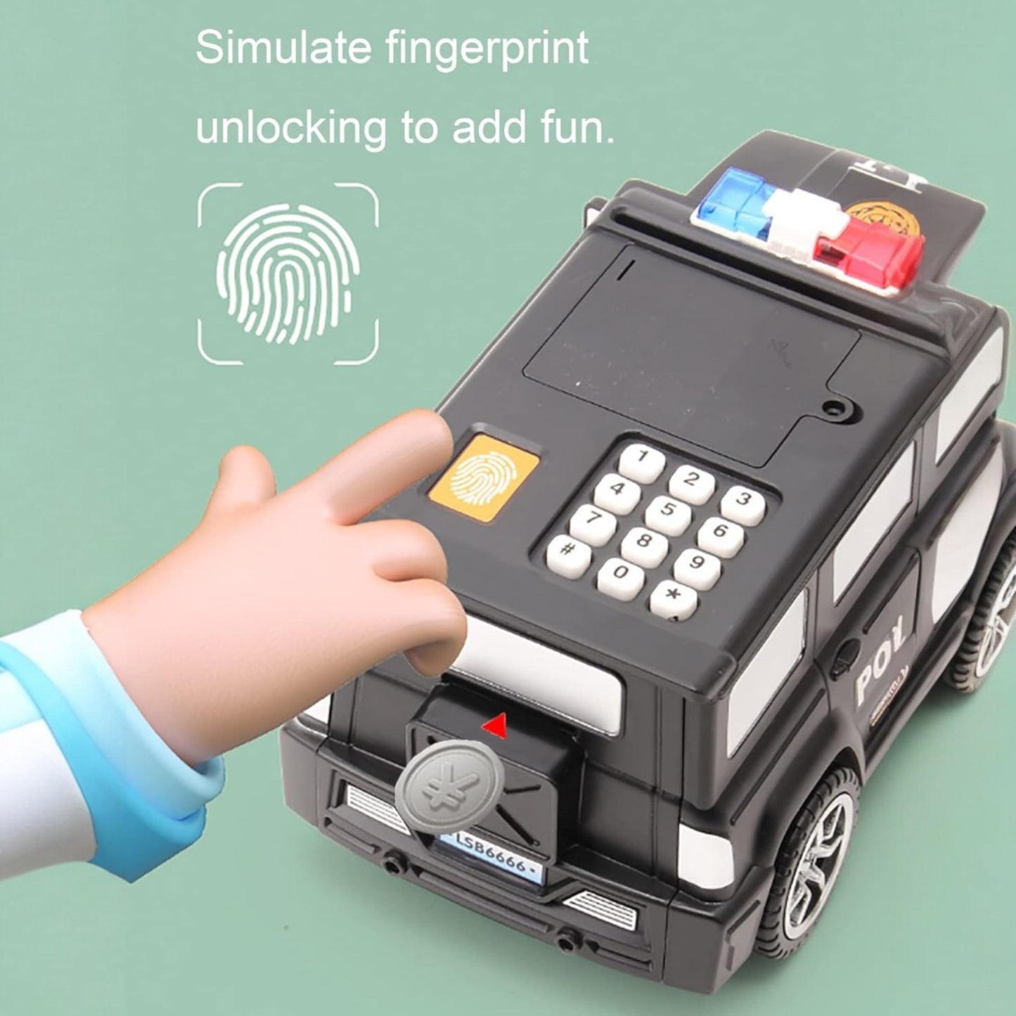 Police Car Electronic Money Box with Password Unlock
