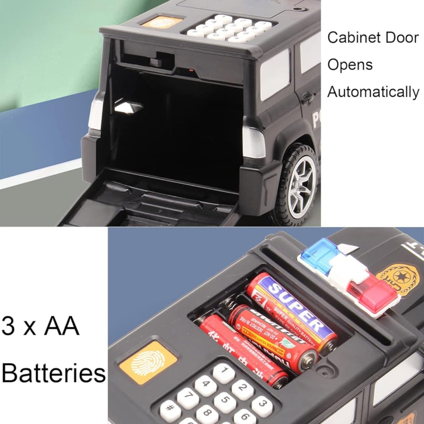 Police Car Electronic Money Box with Password Unlock