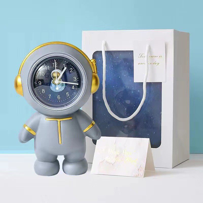 Astronaut Piggy Bank with Clock for Kids
