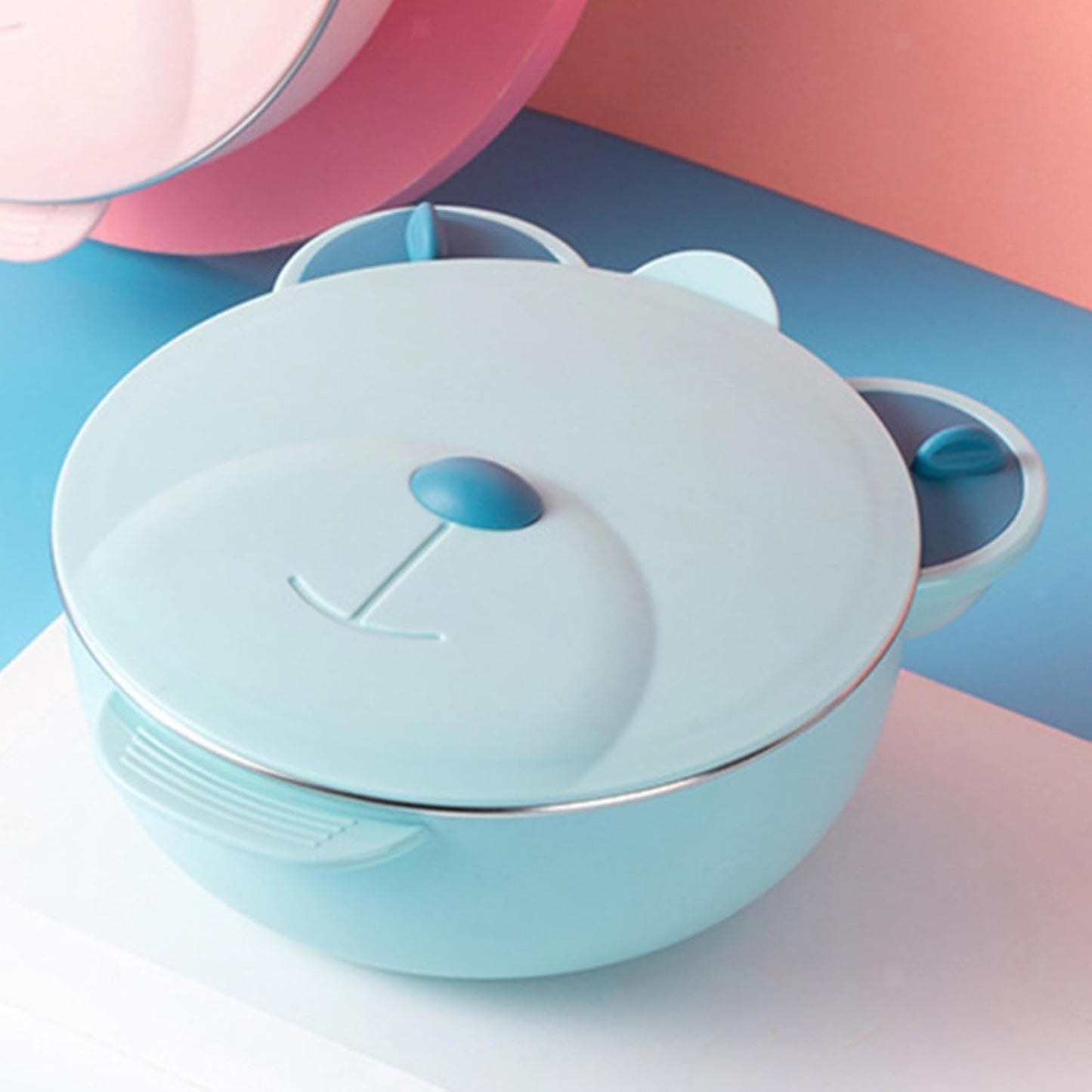 Stainless Steel Baby Feeding Bowl, Plate with Lid