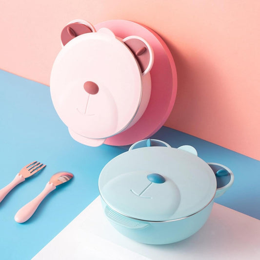 Stainless Steel Baby Feeding Bowl, Plate with Lid