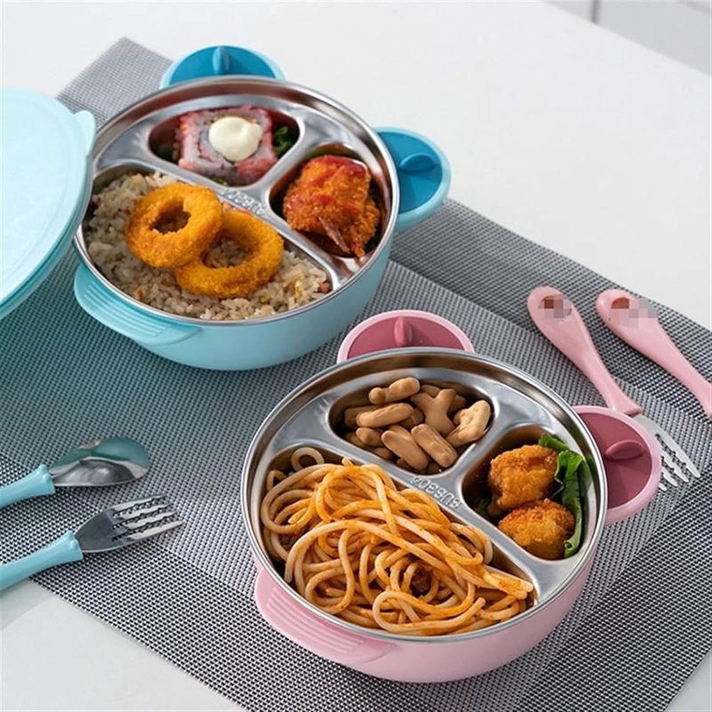 Stainless Steel Baby Feeding Bowl, Plate with Lid