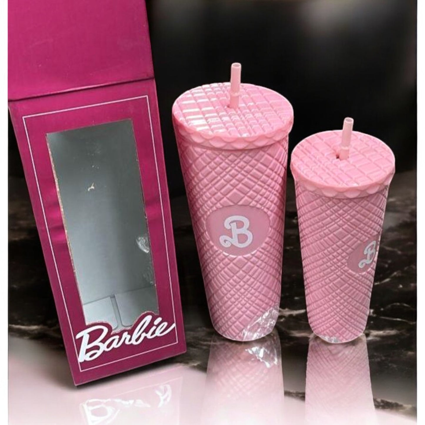 Acrylic Barbie Theme Water Tumbler - 2PCS Set 1200 & 700ml