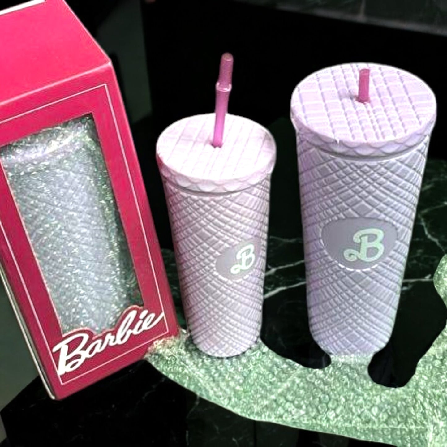 Acrylic Barbie Theme Water Tumbler - 2PCS Set 1200 & 700ml