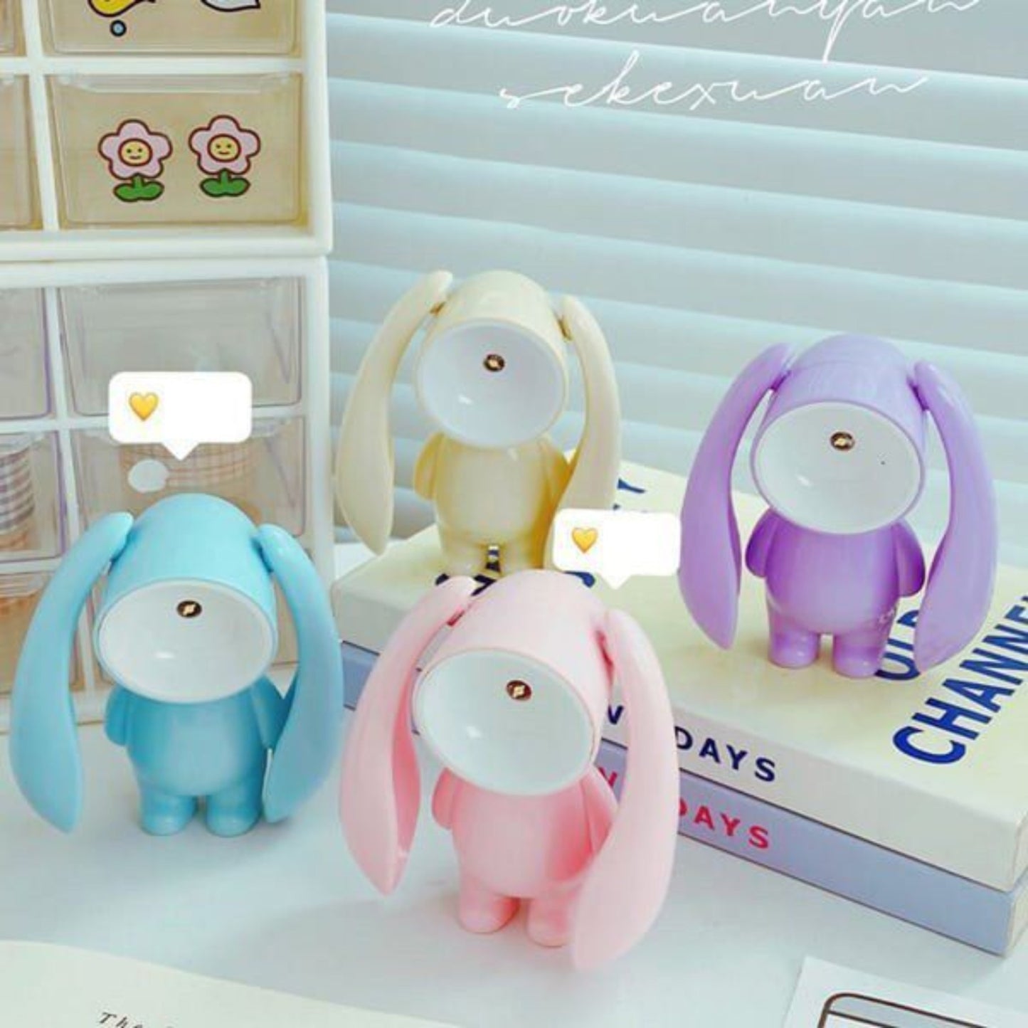 Cute Rabbit Mini LED Night Light Lamp Portable Desk Decor
