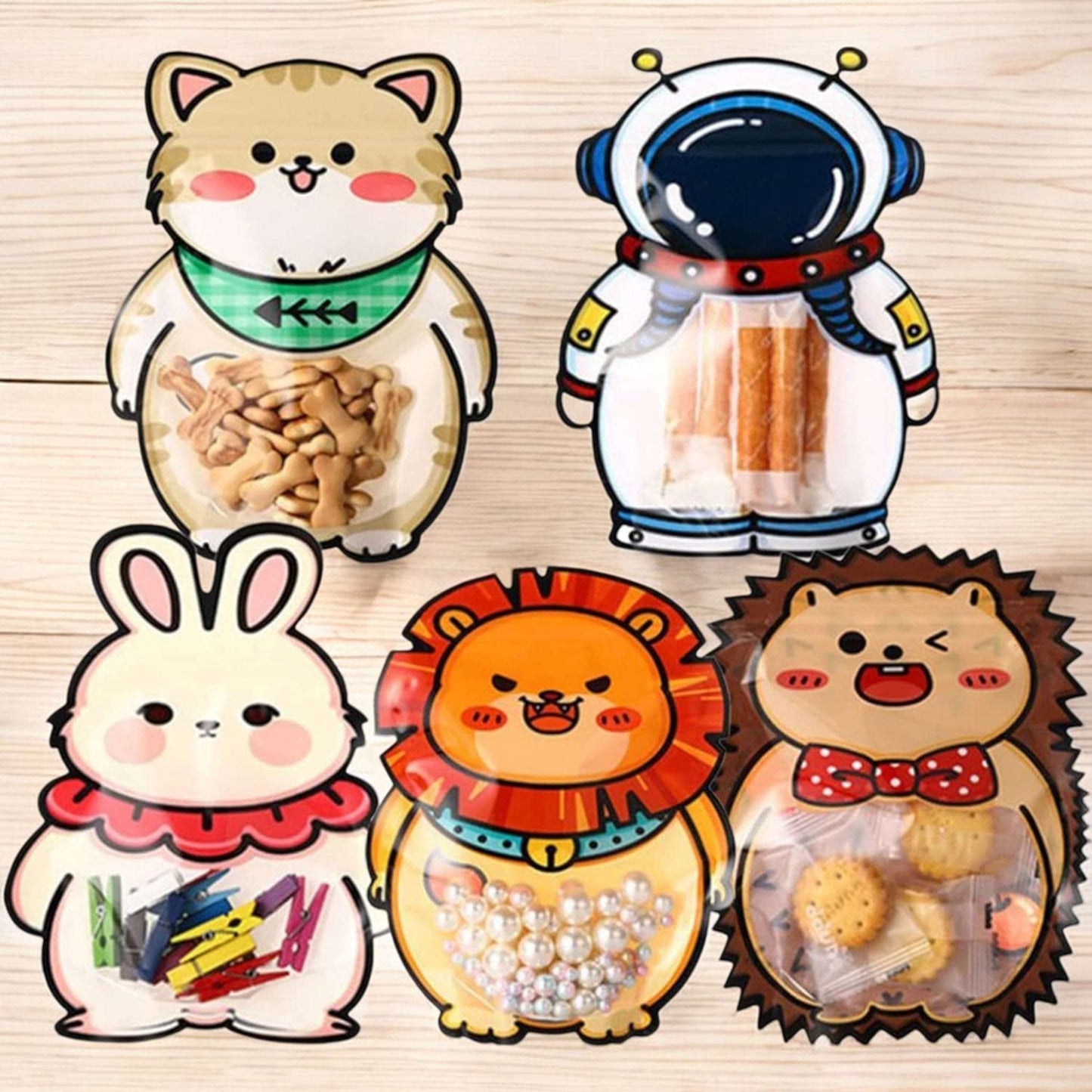 Ziplock Cartoon Pouches for Gift Packaging 16x20 cm