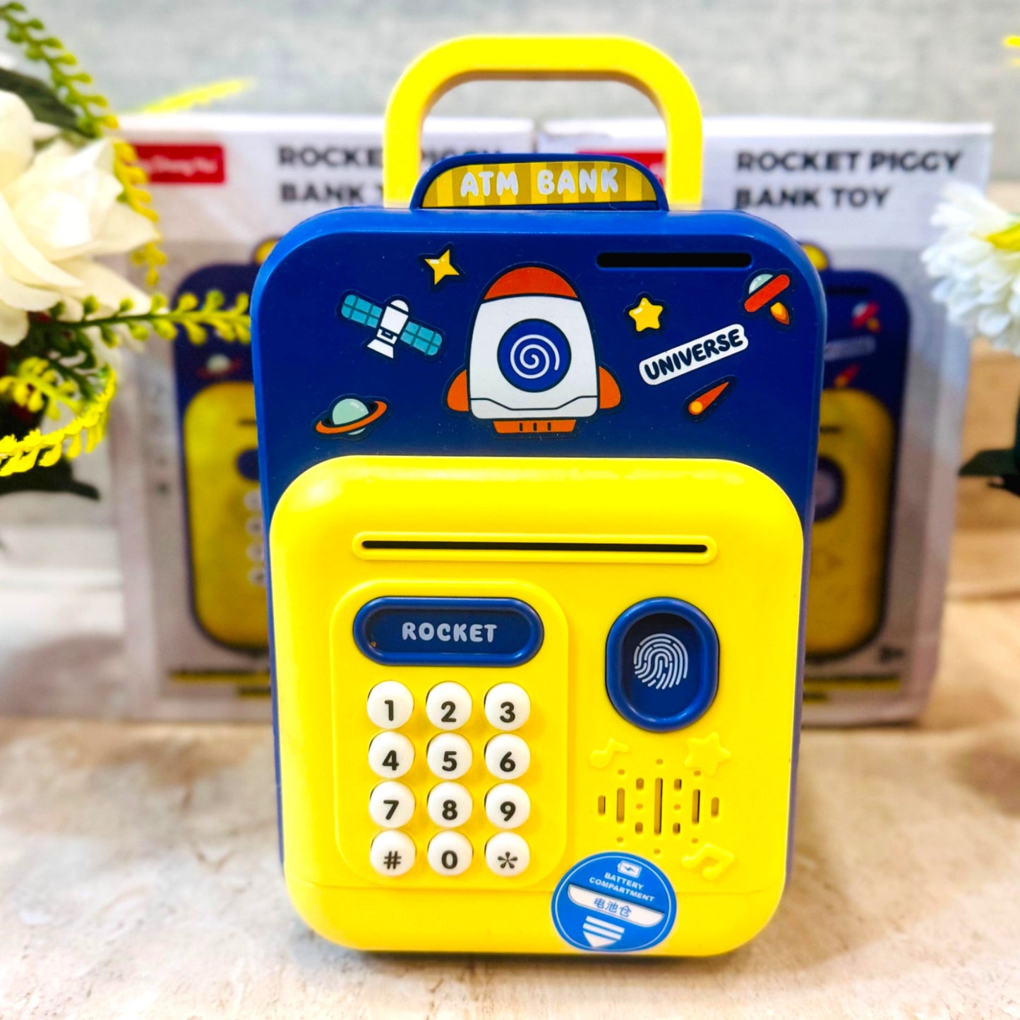 Space Digital Electronic Money Bank with Password Unlock