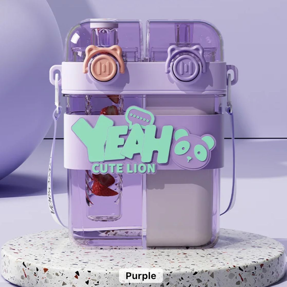 double drinking design water bottle purple colour