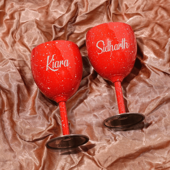 Personalised Couple Wine Glasses Set of 2