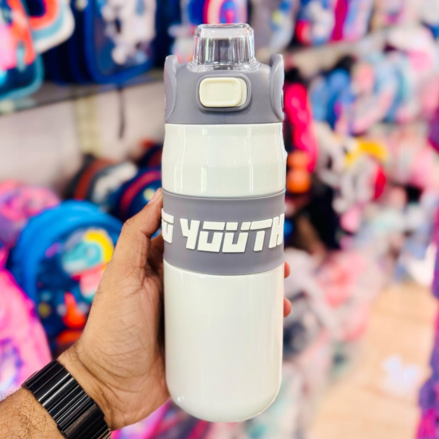 Sleek Stylish Gym Water bottle Leakproof Stainless Steel 680ml