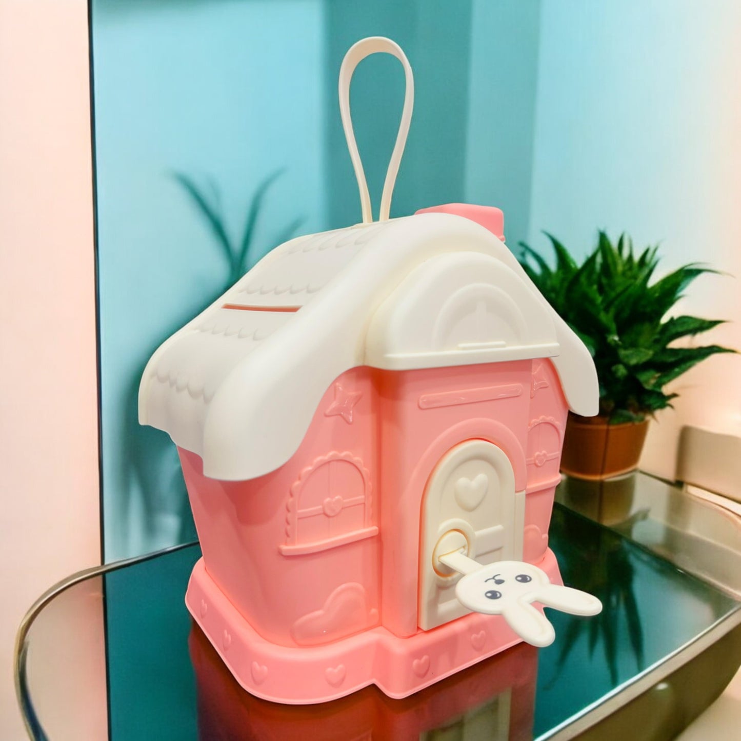 Hut House Piggy Bank with Stickers Best Birthday Return Gift