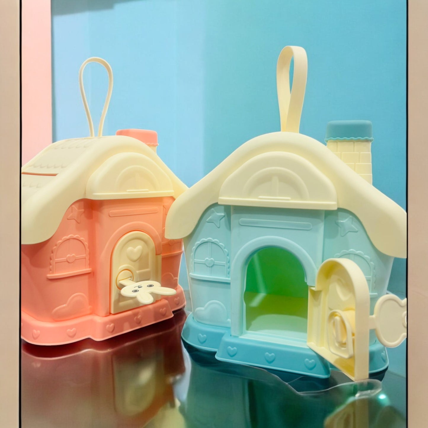 Hut House Piggy Bank with Stickers Best Birthday Return Gift