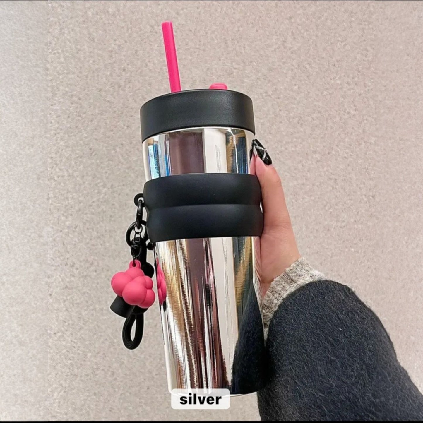 Insulated Stainless Steel Tumbler Dual Drinking Valve 710ml