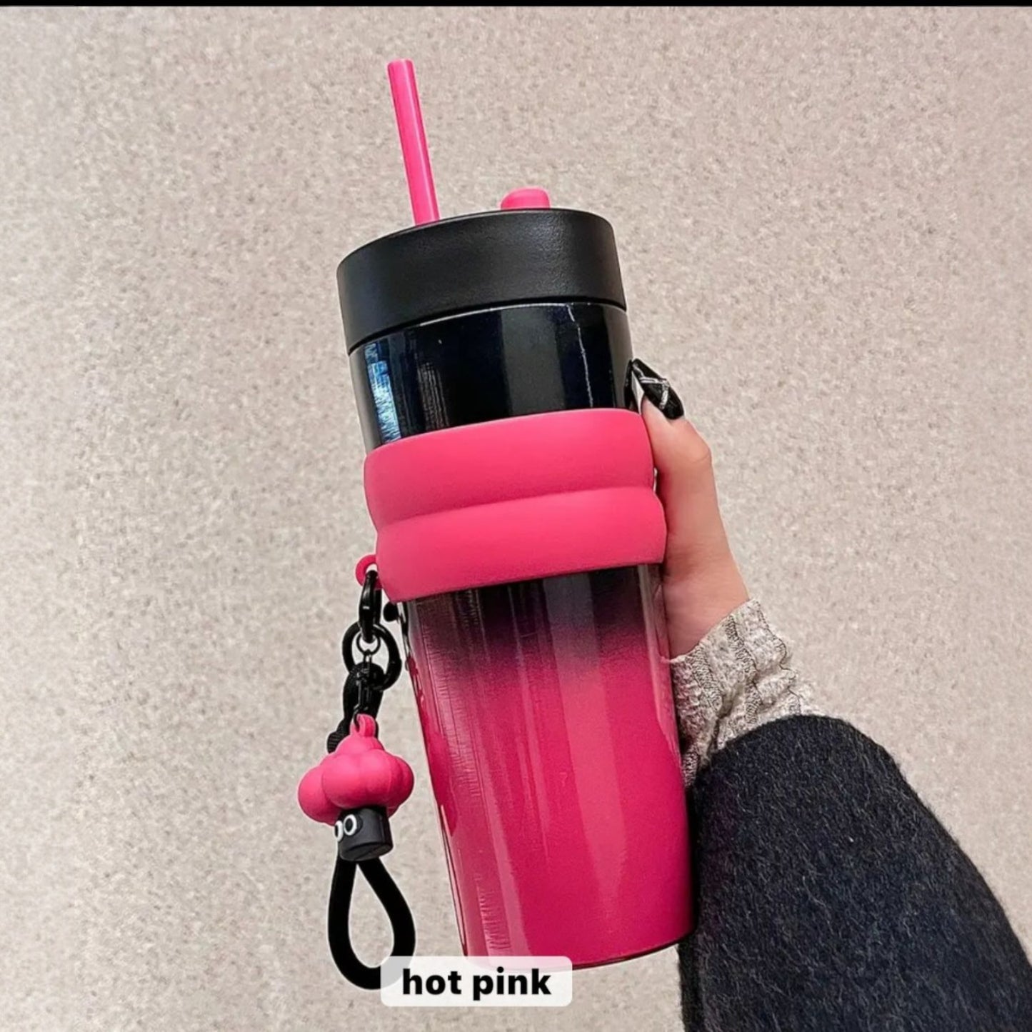 Insulated Stainless Steel Tumbler Dual Drinking Valve 710ml