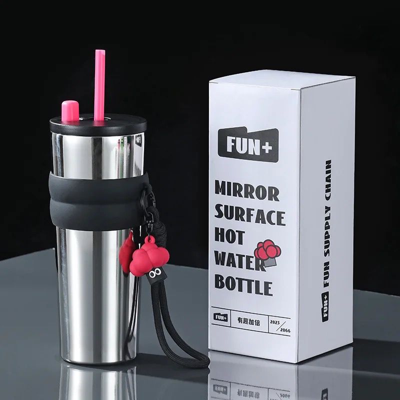 Insulated Stainless Steel Tumbler Dual Drinking Valve 710ml