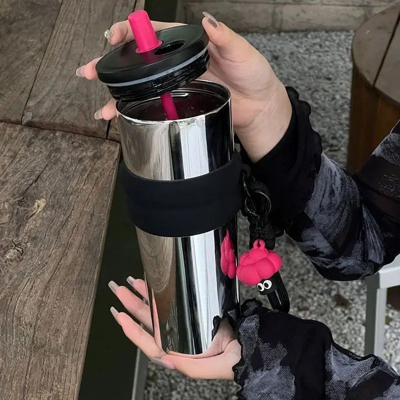Insulated Stainless Steel Tumbler Dual Drinking Valve 710ml