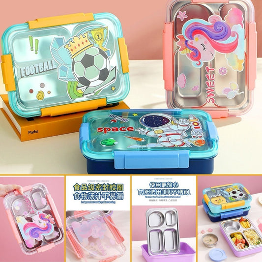 Transi Stainless Steel Leakproof Lunch Box for Kids 4 Grids