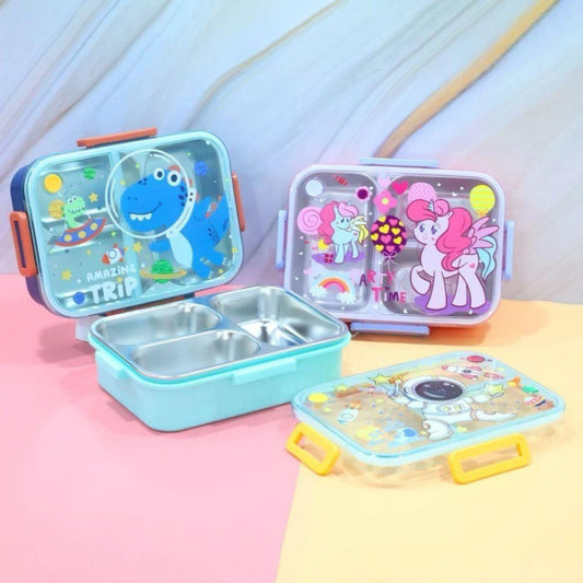 Transi Stainless Steel Leakproof Lunch Box for Kids 3 Grids