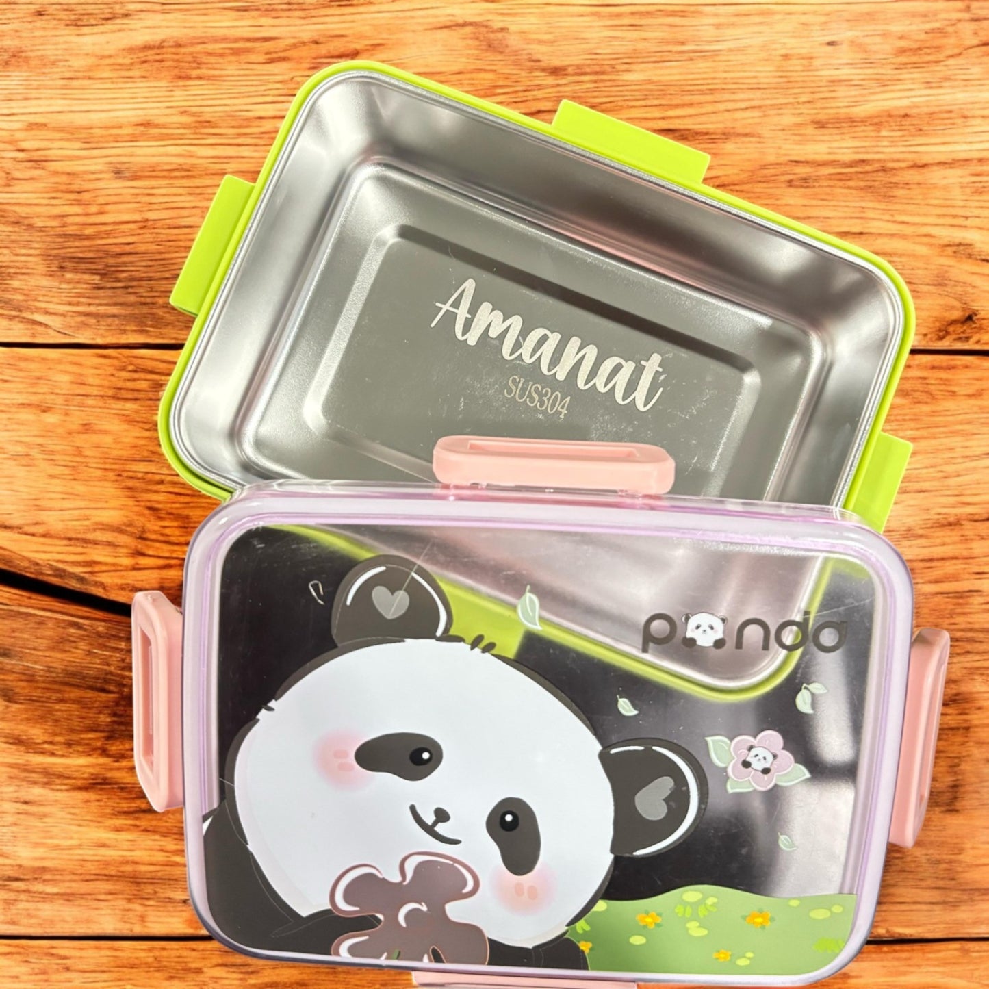 Kids 2 Compartments Stainless Steel Bento Lunch Box