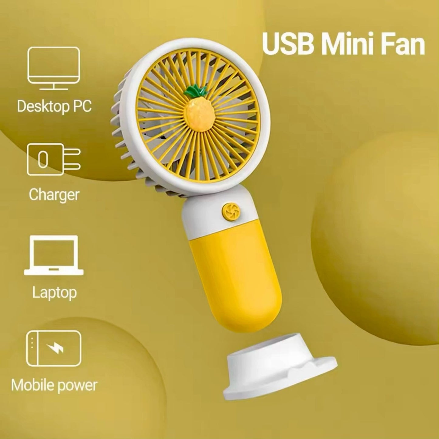 Battery Operated Portable Hand Fan with USB Charging