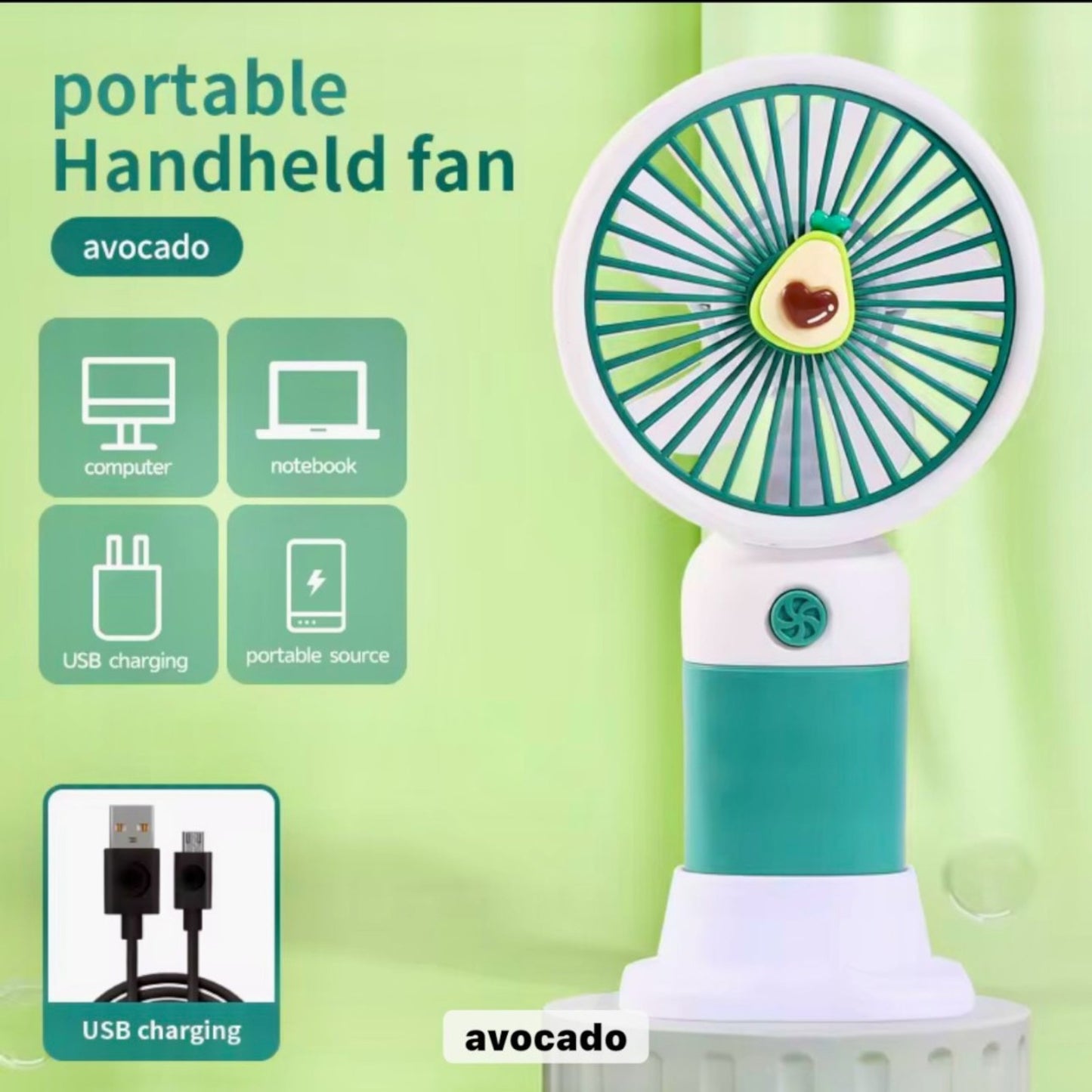 Battery Operated Portable Hand Fan with USB Charging