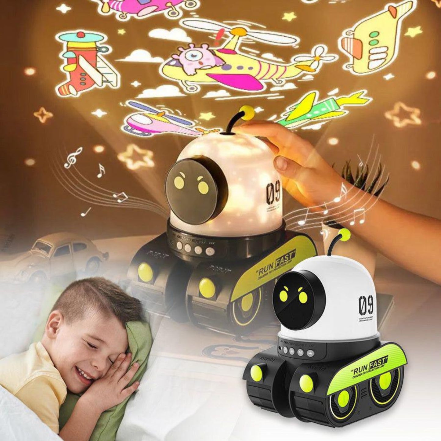 Night Light Starry Sky Robot Galaxy Projector for Kids
