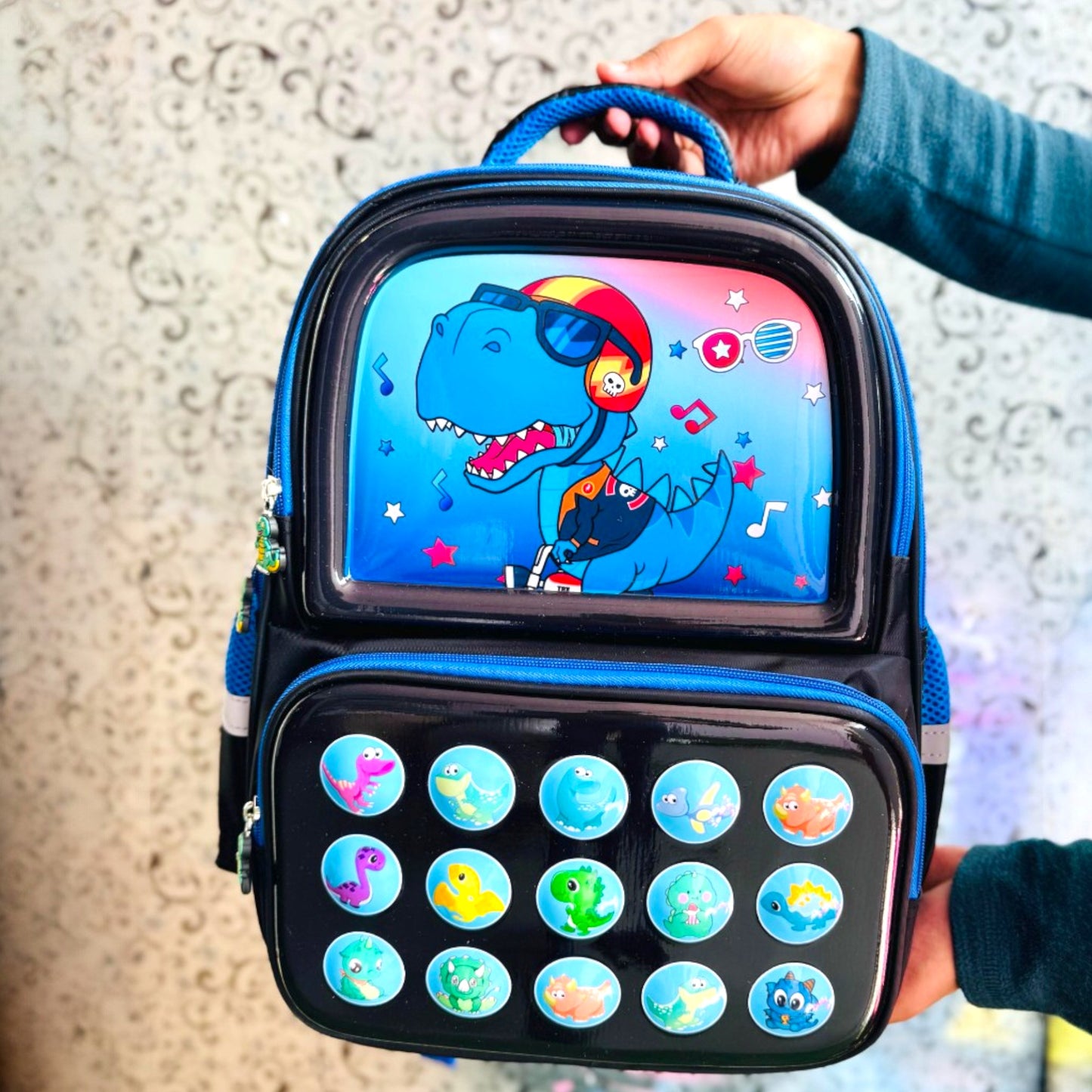 Kids Cartoon Characters 16'' School Backpack with Name Badge