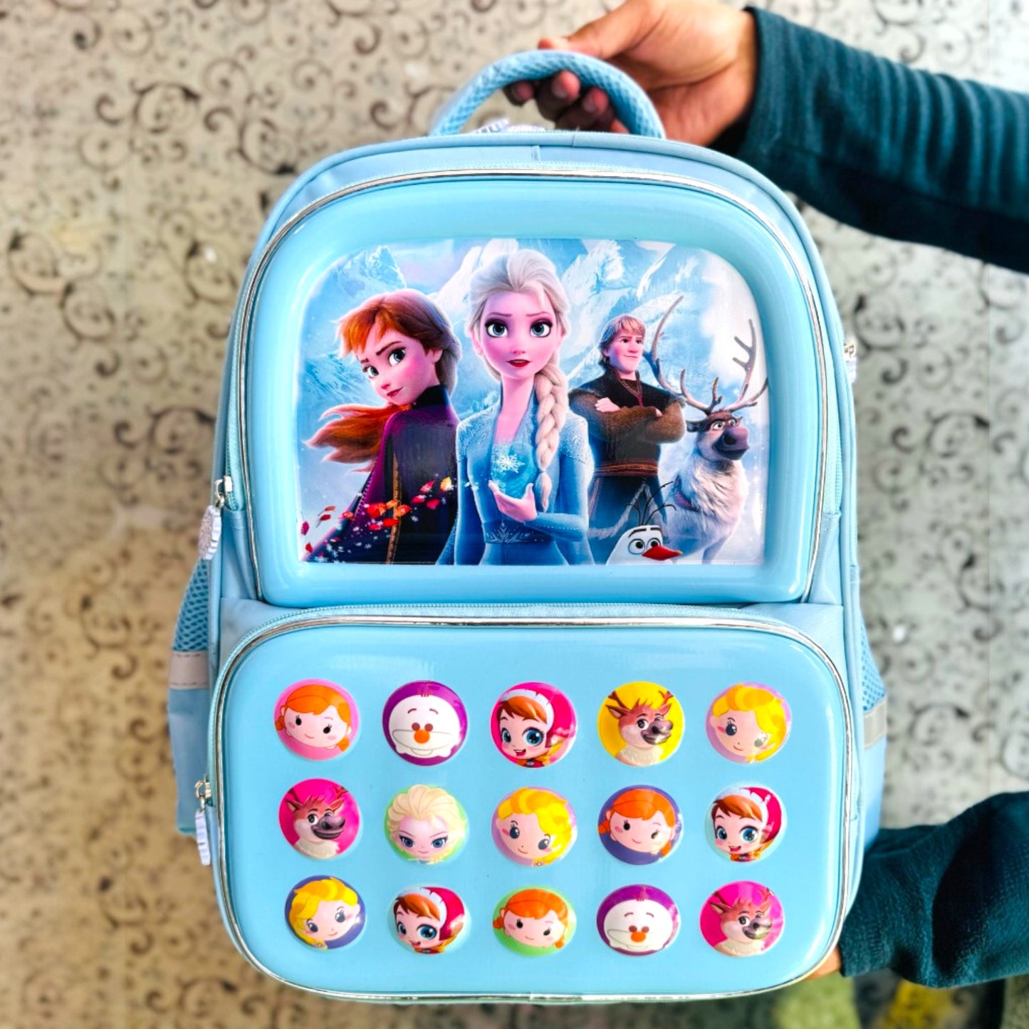 Kids Cartoon Characters 16'' School Backpack with Name Badge