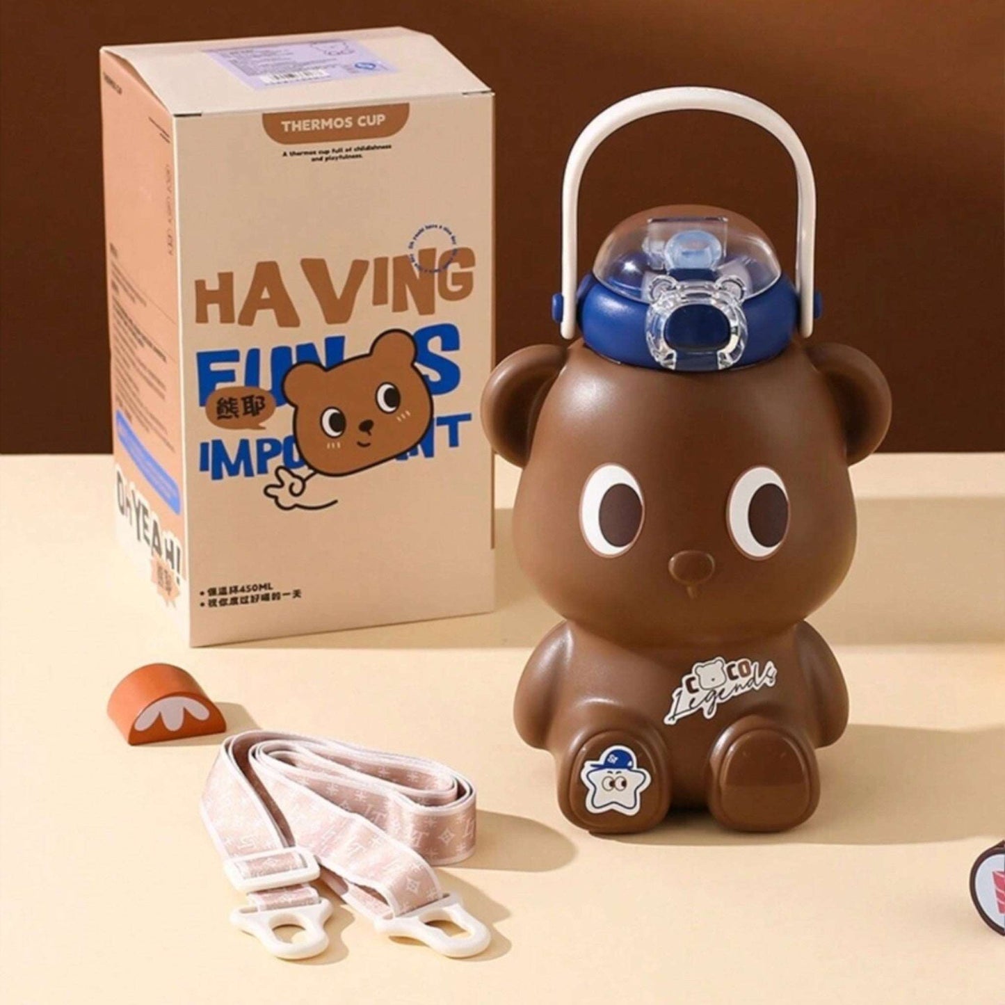 Teddy Bear Stainless Steel Insulated Water Bottle 450ml