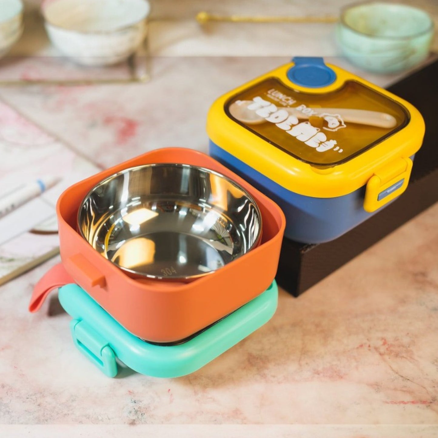 Tedemi Insulated Stainless Steel Snacks Bowl 750ml With Spoon