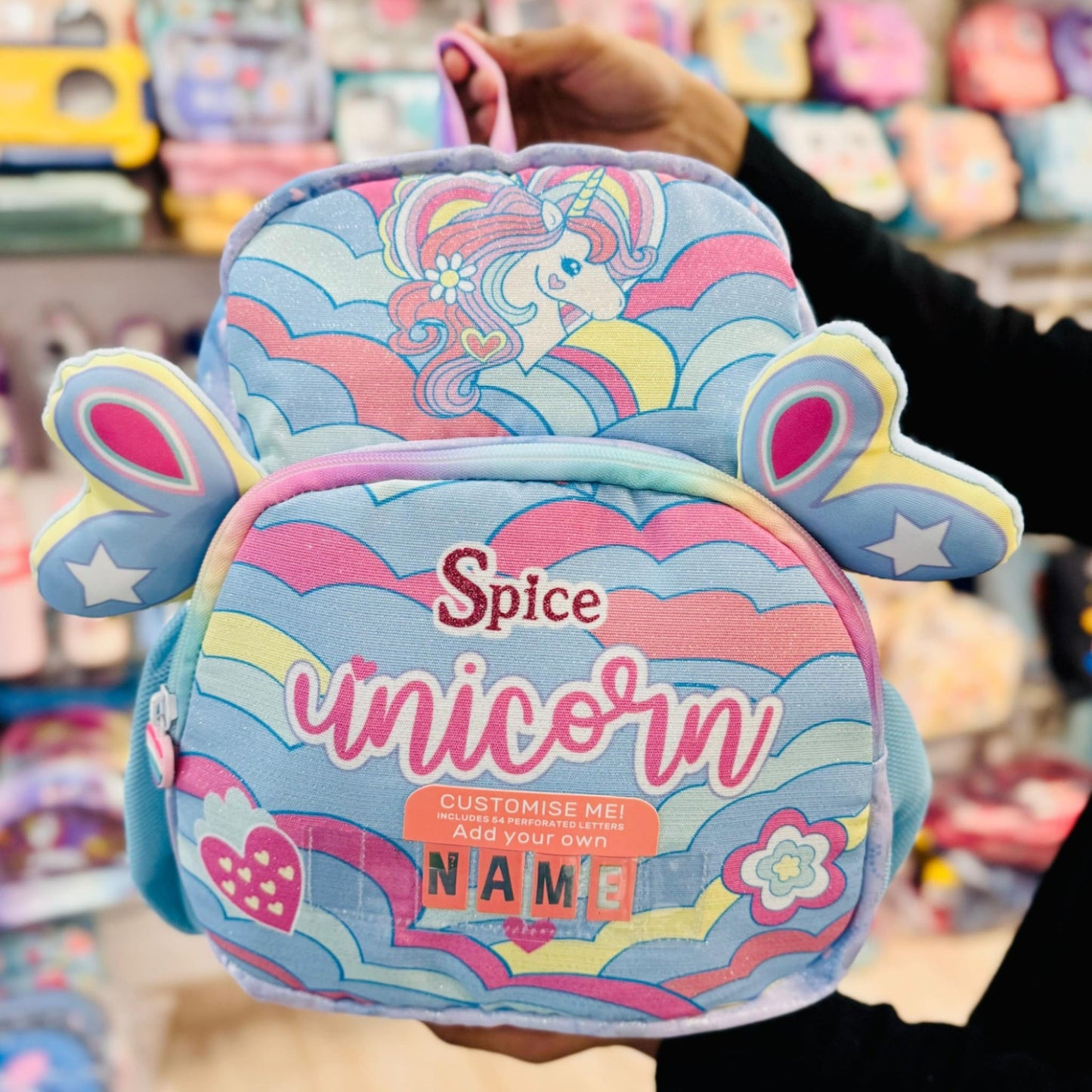 14'' Unicorn Backpack for Girls with Personalised Name Badge