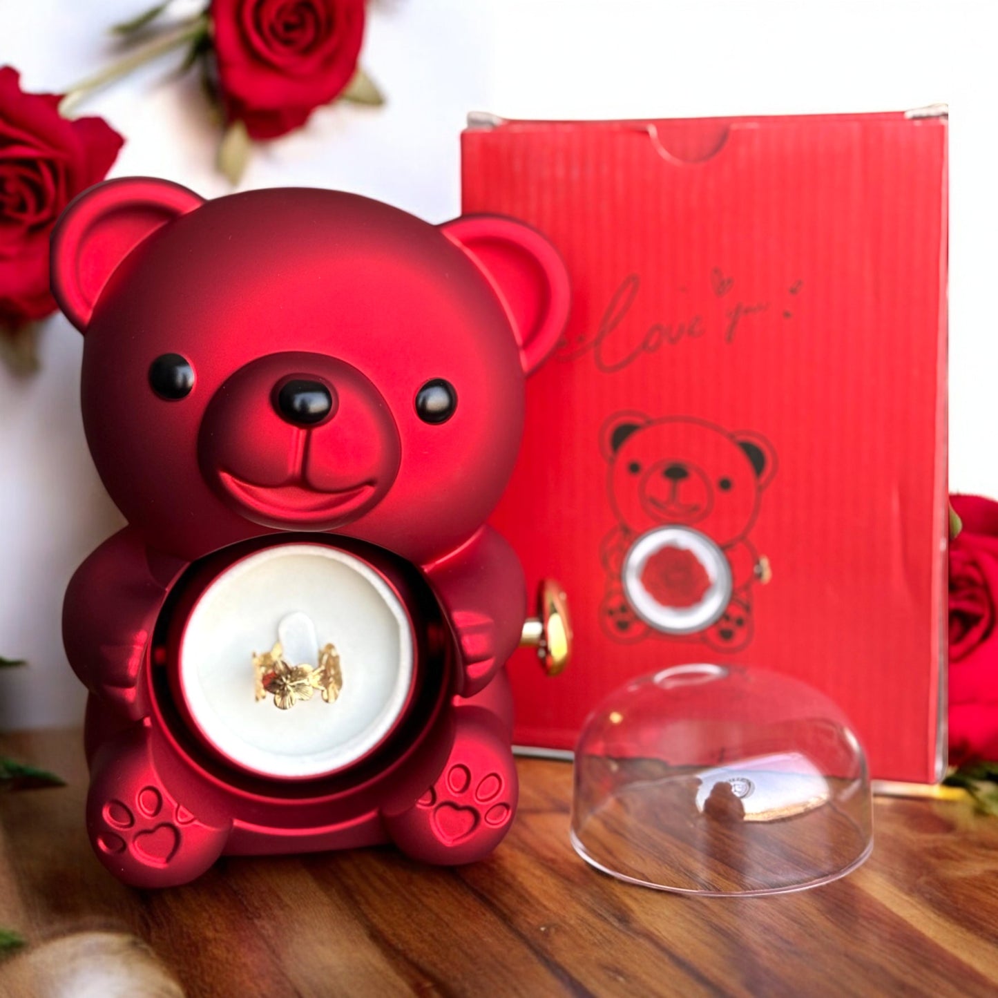 Bear Ring Box Valentine's Day Rings Case Proposal Engagement