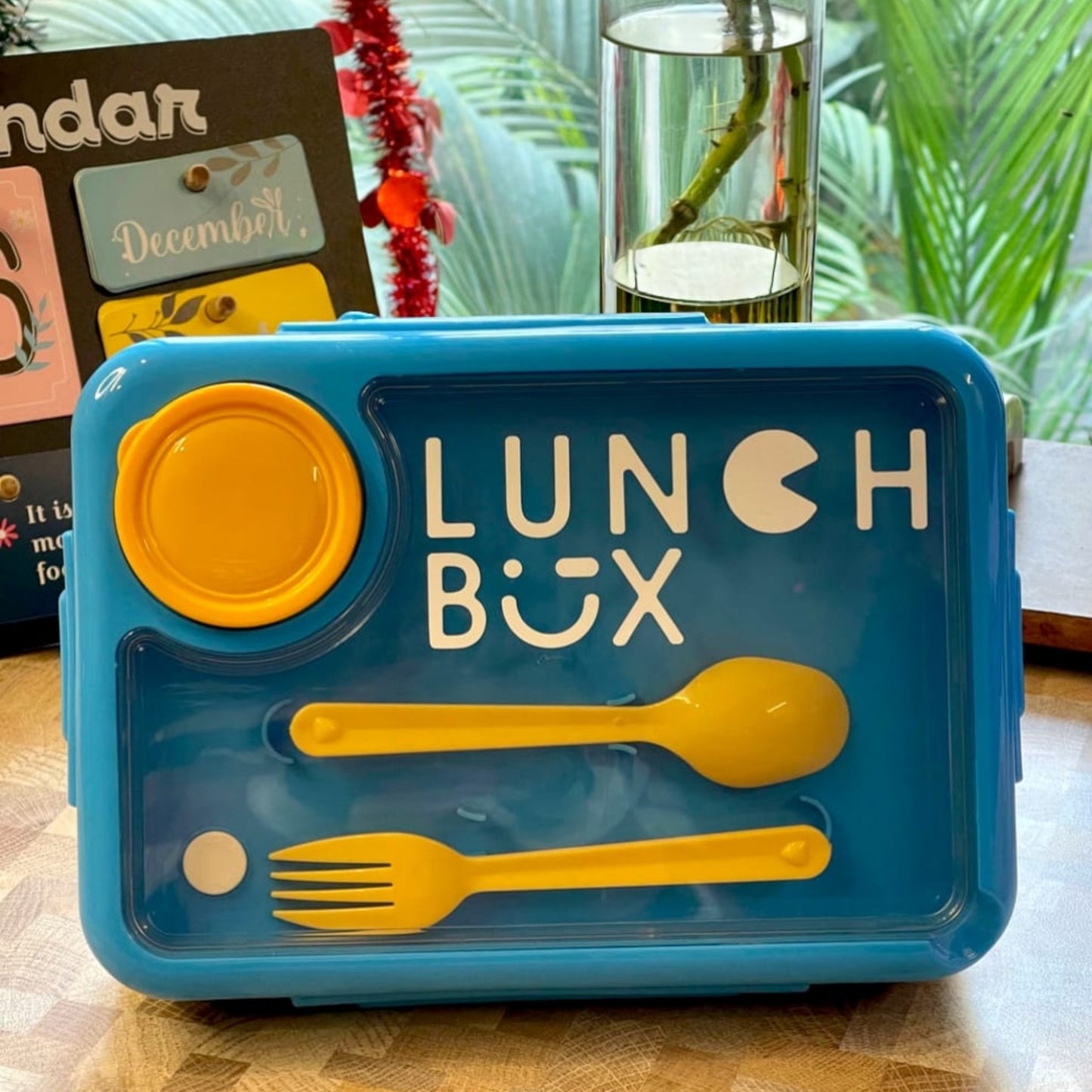 Lunch Box 3 Grids Stainless Steel Leak Proof with Spoon