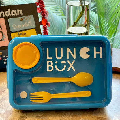 Lunch Box 3 Grids Stainless Steel Leak Proof with Spoon