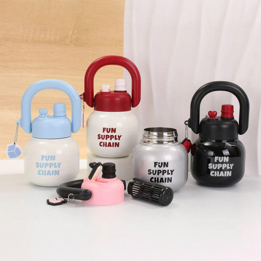 Super Cute Dual Mouth Tumbler Bottle Stainless Steel 680mL