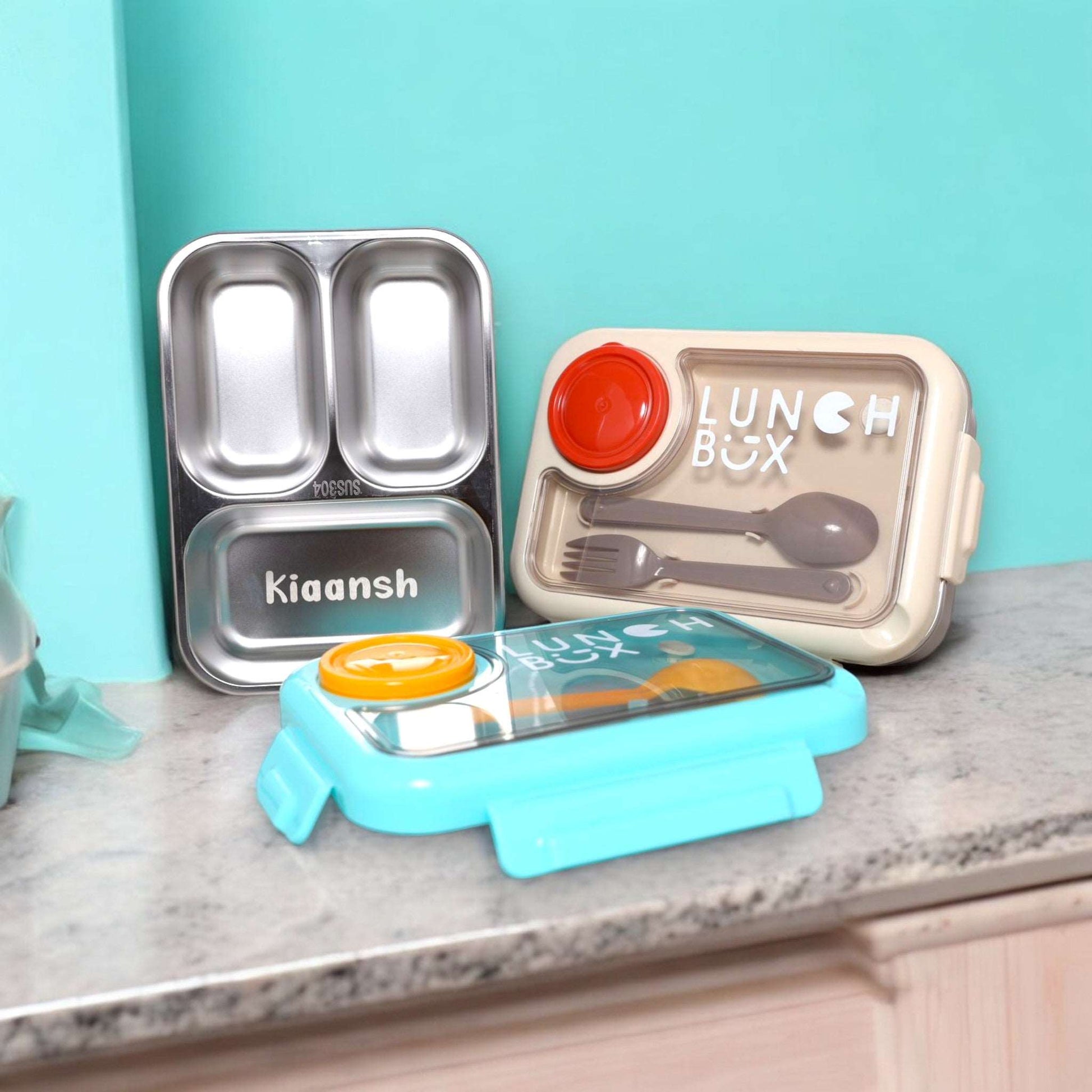Lunch Box - 3 Grids | Stainless Steel | Leak Proof