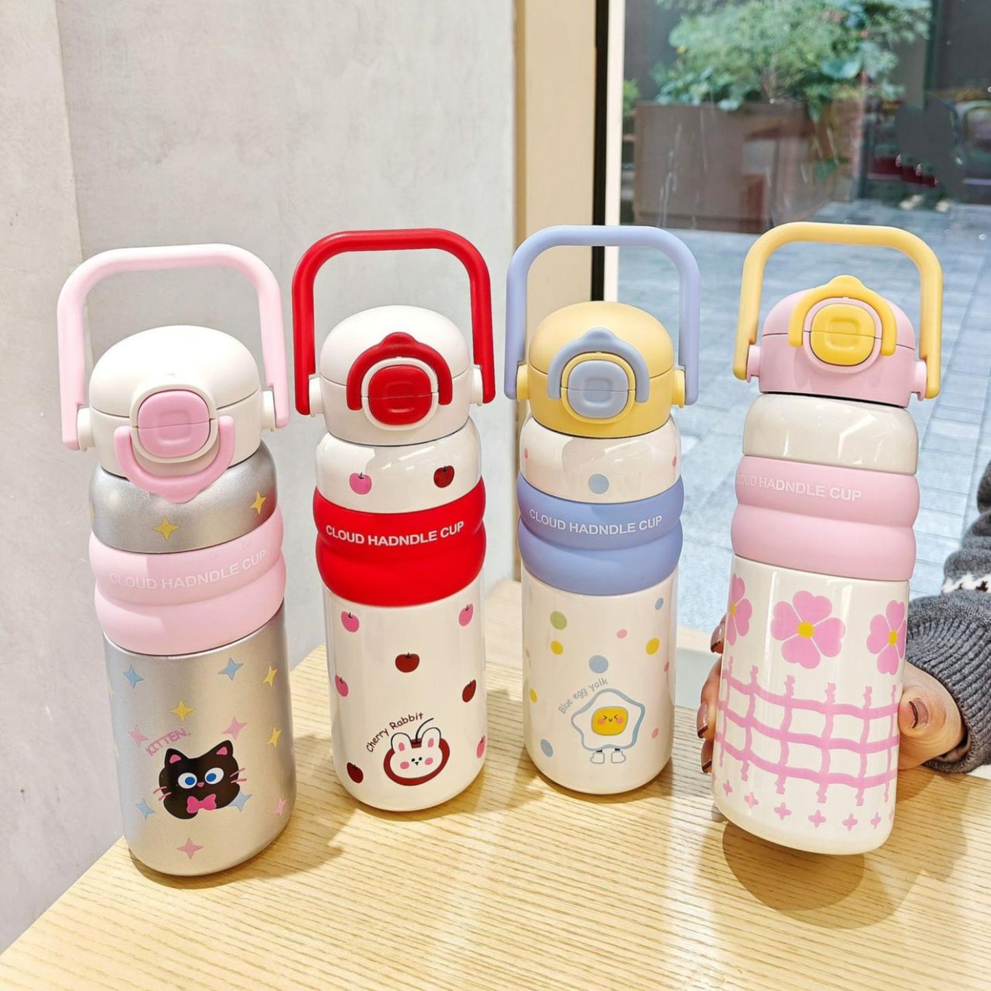 Insulated Stainless Steel Cute Cartoon Water Bottle 600ml