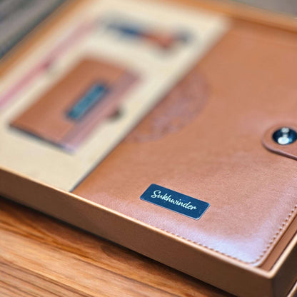Customised Corporate Set Diary Pen Cardholder Keychain Brown