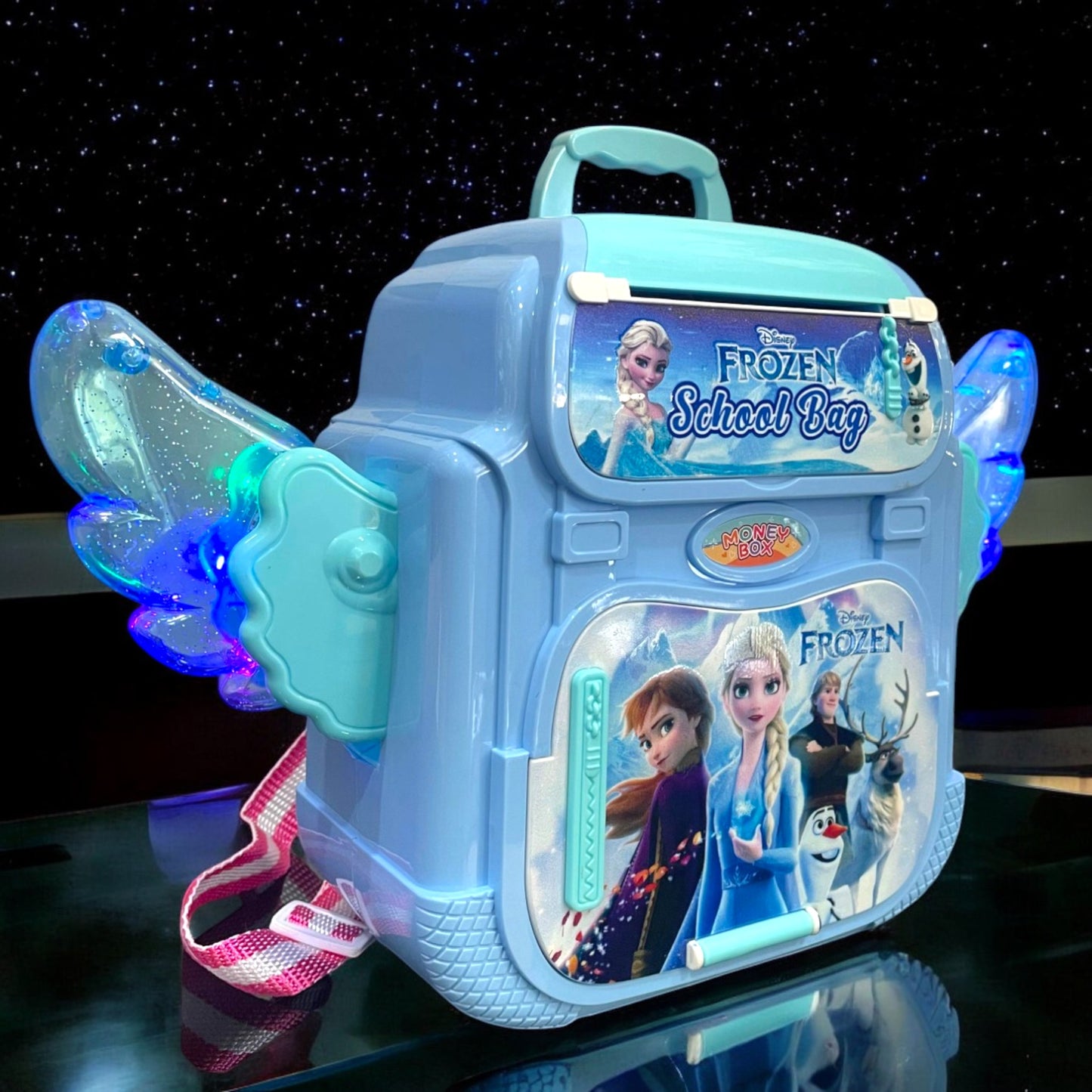 Disney Frozen Money Box School Backpack with Light Music