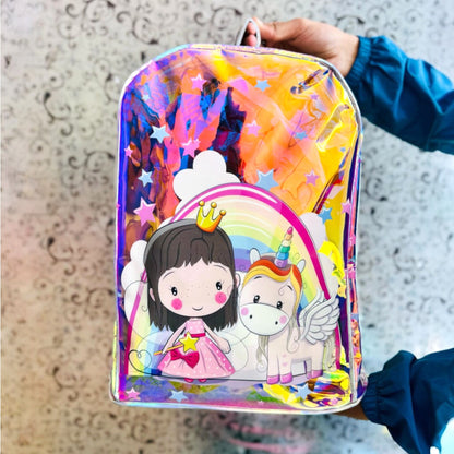 Holographic 14'' Premium Quality Trendy Backpack for Kids