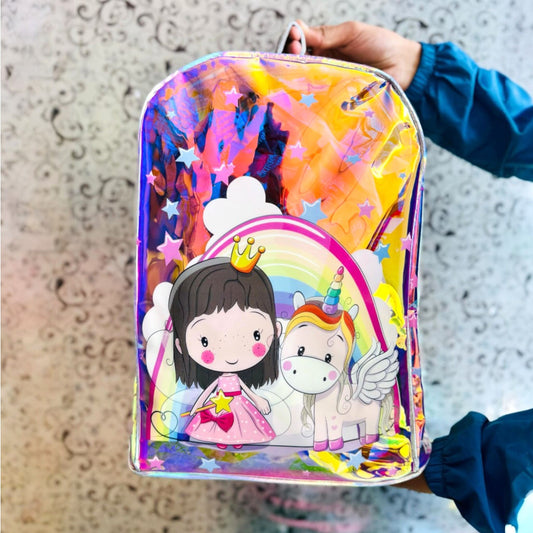 Holographic 14'' Premium Quality Trendy Backpack for Kids